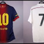 Messi and Ronaldo shirts from same collection go head-to-head at auction, with one selling for six times more
