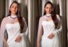 Kiara Advani looks stunning in a white chiffon saree and breathtaking 78-carat ruby necklace |