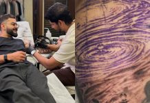 A swirling ripple on his arm: Virat Kohli’s new tattoo is getting major attention