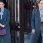 Kate Middleton’s latest autumn look has it all: A chic charcoal coat, bow blouse and a new Smythson bag |