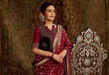 Nita Ambani celebrates Navratri in a regal Swadesh Ashavali silk saree |