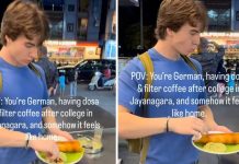 German man’s love for dosa and filter coffee in Bengaluru wins the internet, with users joking, ‘Aadhaar card approved by government’